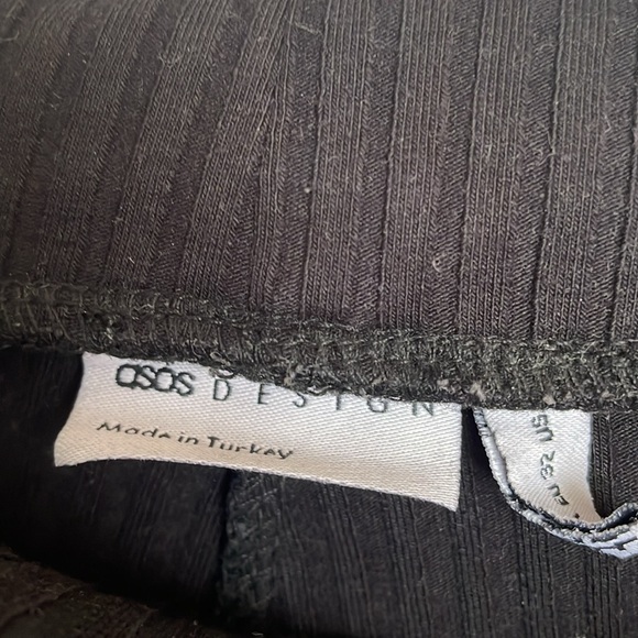 ASOS black ribbed flared leggings petit small size US 0 UK 4, - Picture 3 of 4